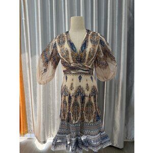 Zimmermann Women's Natural Printed Plissé-Organza Mini Dress